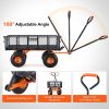 VEVOR Dump Cart, Metal Garden Dump Cart with Easy to Assemble Frame, Dump Wagon with 2-in-1 Convertible Handle, Utility Wheelbarrow 400 lbs Capacity