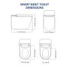 One Piece Smart Toilet With Built-In Bidet, 1.28 GPF Bidet Toilet With Heated Seat Warm Wash, Elongated Bidet Toilet With Self-Clean