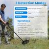 Professional Metal Detector Set Gold Finder for Adults Beginners with 10.04In Waterproof Coil LCD Display All Metal DISC PP Mode Foldable Shovel Headp