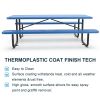 96" Expanded Metal Rectangular Picnic Table, Blue