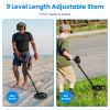 Professional Metal Detector Set Gold Finder for Adults Beginners with 10.04In Waterproof Coil LCD Display All Metal DISC PP Mode Foldable Shovel Headp