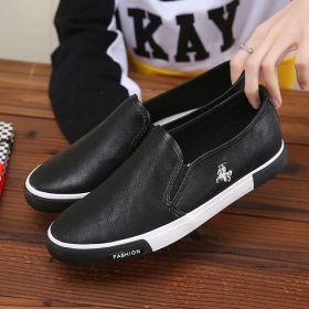 Casual Shoes Men Comfortable PU Leather Mens Loafers Handmade Design Flats Sneakers Men Slip on Lazy Driving Brand Men Shoes (Color: Black, size: 39)
