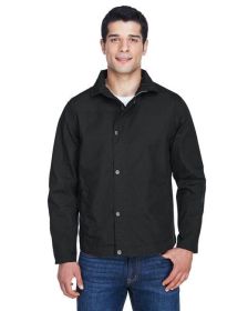 Men's Auxiliary Canvas Work Jacket - DARK CHARCOAL - 5XL (Color: Black, size: 2XL)