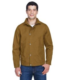 Men's Auxiliary Canvas Work Jacket - DARK CHARCOAL - 5XL (Color: Duck Brown, size: L)