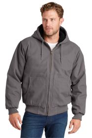 CornerStone Washed Duck Cloth Insulated Hooded Work Jacket CSJ41 (Color: Metal Grey, size: XS)