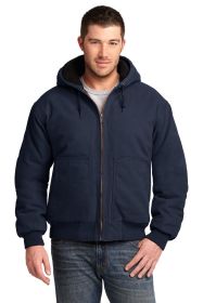 CornerStone Washed Duck Cloth Insulated Hooded Work Jacket CSJ41 (Color: Navy, size: XL)